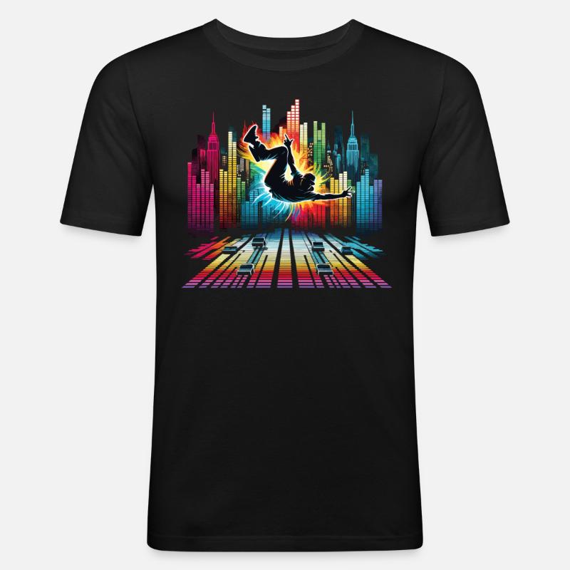 Breakdance Breakdancer Breakdance Kinder - Männer Slim Fit T-Shirt - Schwarz