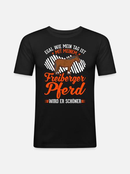 Cheval Freiberger - T-shirt près du corps Homme - noir