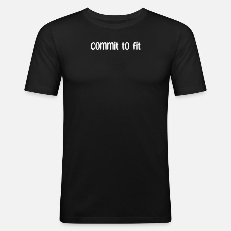 Fitness - Commit to fit - Männer Slim Fit T-Shirt - Schwarz