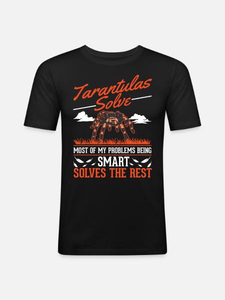 Tarantel Spinne Tarantula - Männer Slim Fit T-Shirt - Schwarz
