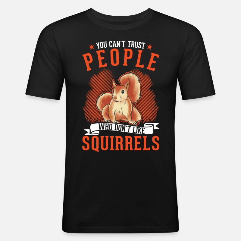 Eichhörnchen Geschenk Grauhörnchen Squirrel - Männer Slim Fit T-Shirt - Schwarz