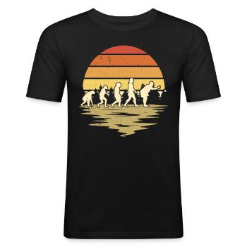 Boccia Evolution Boule Petanque - Männer Slim Fit T-Shirt - Schwarz - Vorne - Nik (191cm)