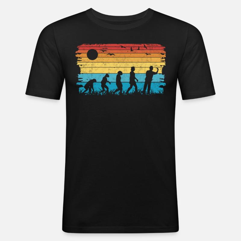 Dart Evolution Darter Dartpfeile - Männer Slim Fit T-Shirt - Schwarz