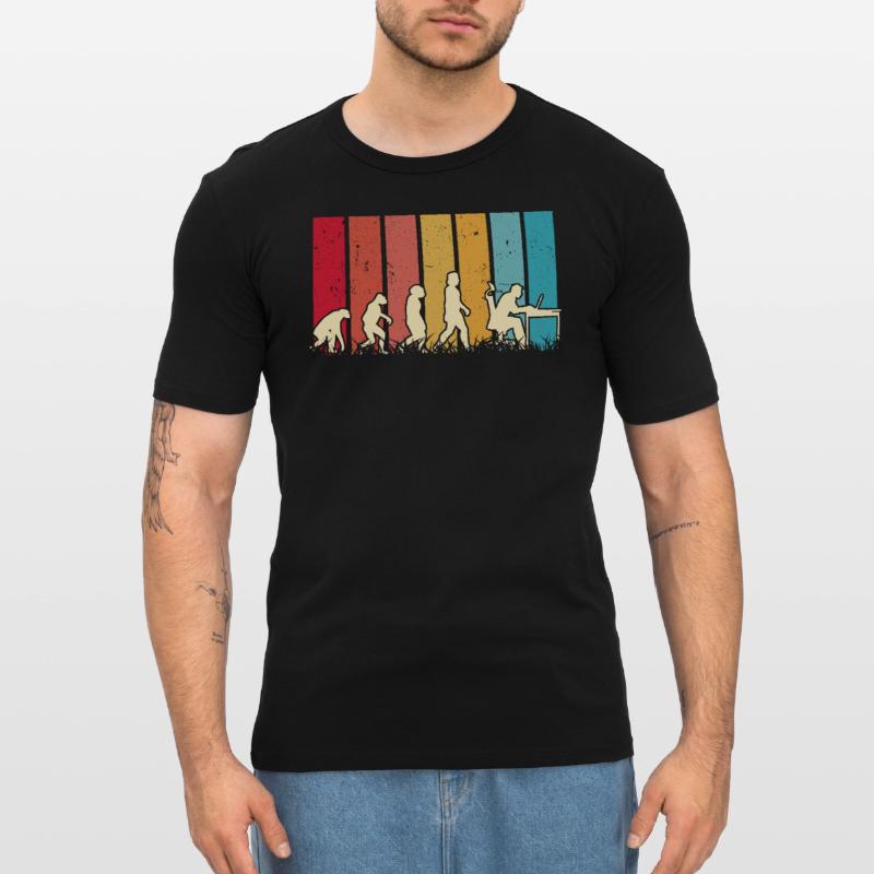 Informaticien Programmeur Evolution Nerd T-shirt près du corps Homme