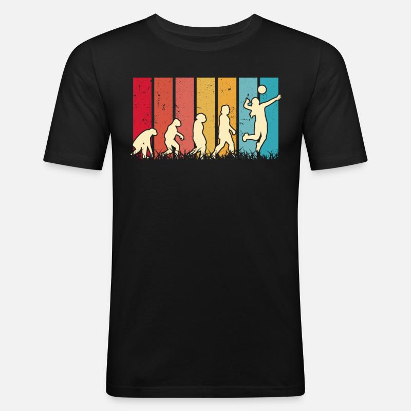 Volleyball Evolution Volleyball Player - Men's Slim Fit T-Shirt - black