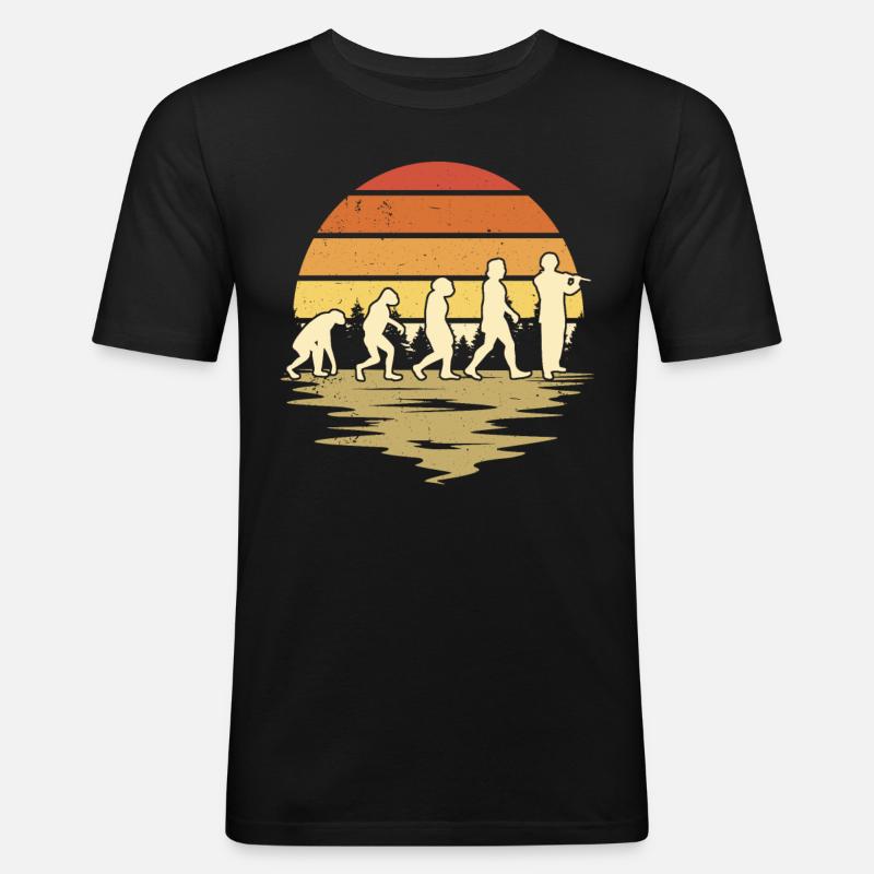 Querflöte Evolution Flöte Flötist - Männer Slim Fit T-Shirt - Schwarz