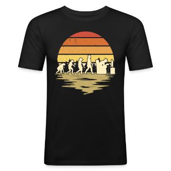 Gamer Evolution Gaming Zocken Video Game - Männer Slim Fit T-Shirt - Schwarz - Vorne - Nik (191cm)