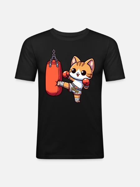 Boxeo Muay Thai, Boxeo Tailandés Kickboxing, Kickboxer - Camiseta ajustada hombre - negro