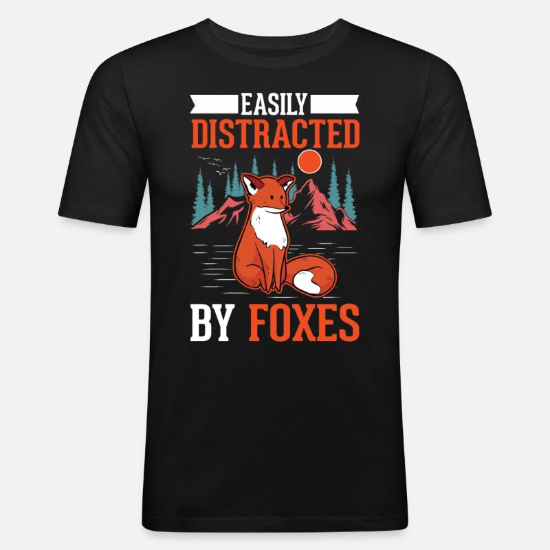 Fuchs Geschenk Rotfuchs - Männer Slim Fit T-Shirt - Schwarz