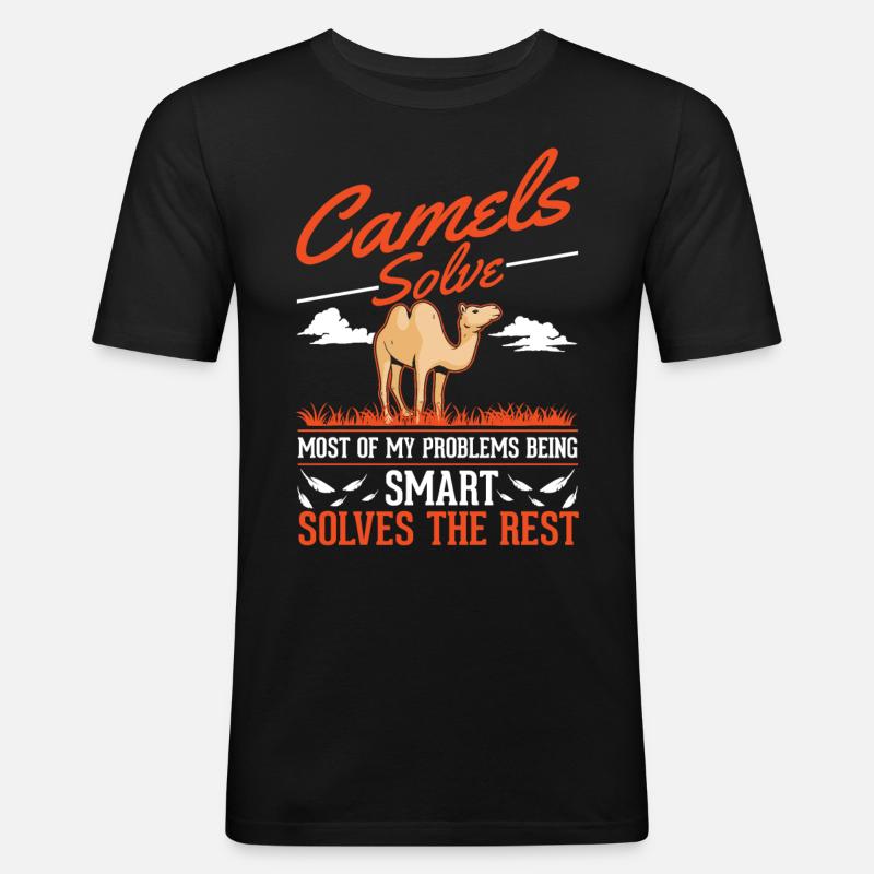 Kamel Dromedar Ägypten Geschenk Großkamel - Männer Slim Fit T-Shirt - Schwarz