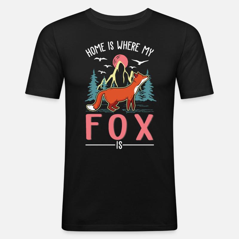 Fuchs Geschenk Rotfuchs - Männer Slim Fit T-Shirt - Schwarz