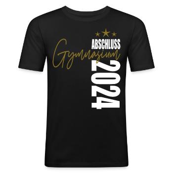 Abschluss Gymnasium 2024 - Männer Slim Fit T-Shirt - Schwarz - Vorne - Nik (191cm)