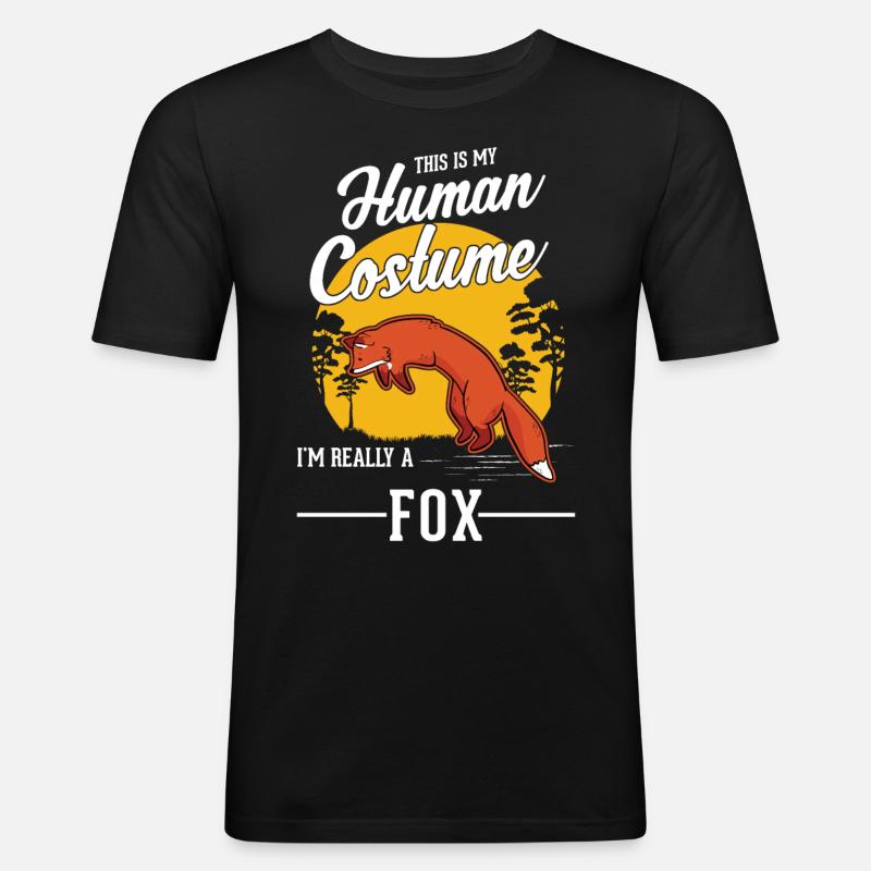 Fuchs Geschenk Rotfuchs - Männer Slim Fit T-Shirt - Schwarz