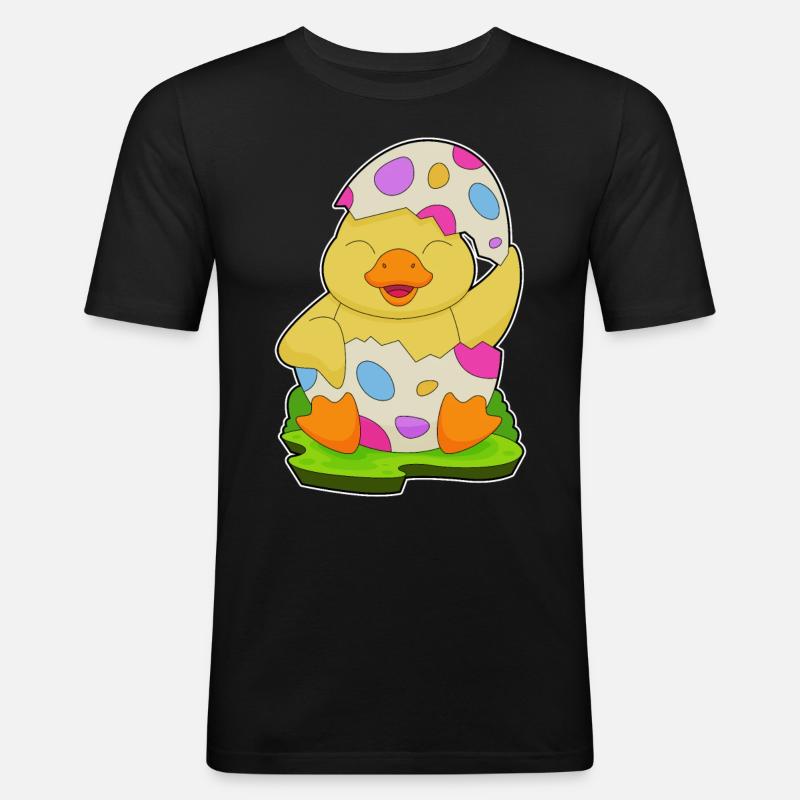 Duck Easter Easter Egg - Men's Slim Fit T-Shirt - black