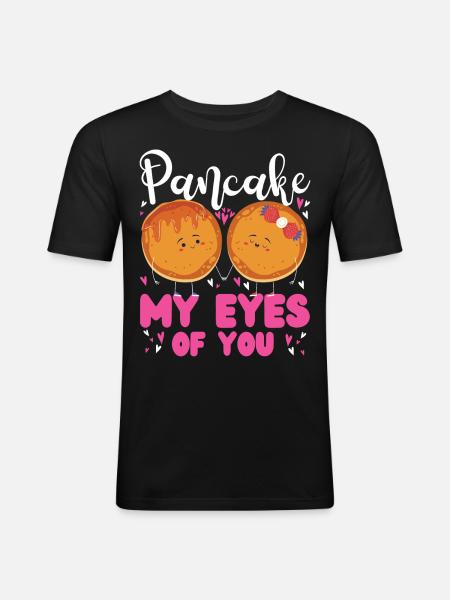 Pancake Lover Kids Valentines Day - Men's Slim Fit T-Shirt - black