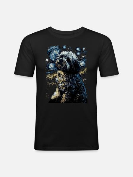 Havanese Starry Night - Men's Slim Fit T-Shirt - black