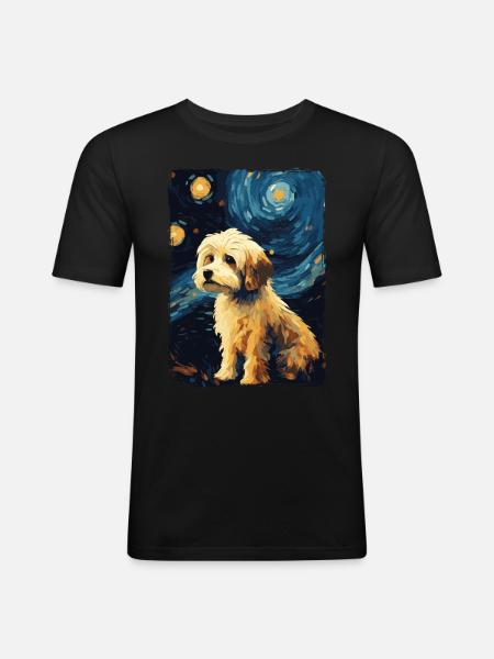 Havanese Starry Night - Men's Slim Fit T-Shirt - black