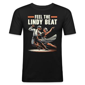 Lindy Hop Tänzer Swinging Dancing Swing Dance - Männer Slim Fit T-Shirt - Schwarz - Vorne - Nik (191cm)
