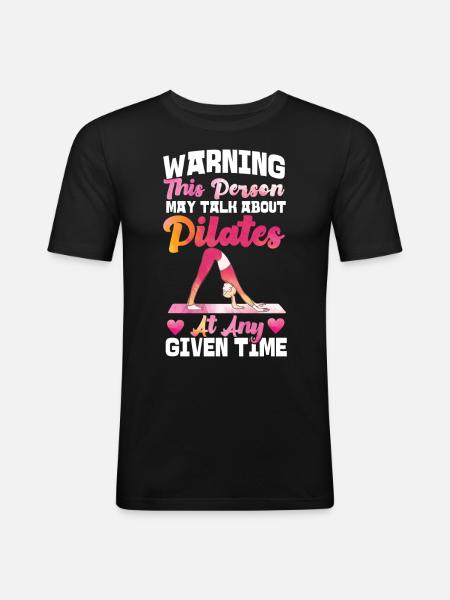 Avertissement de l’instructeur de Pilates - T-shirt près du corps Homme - noir