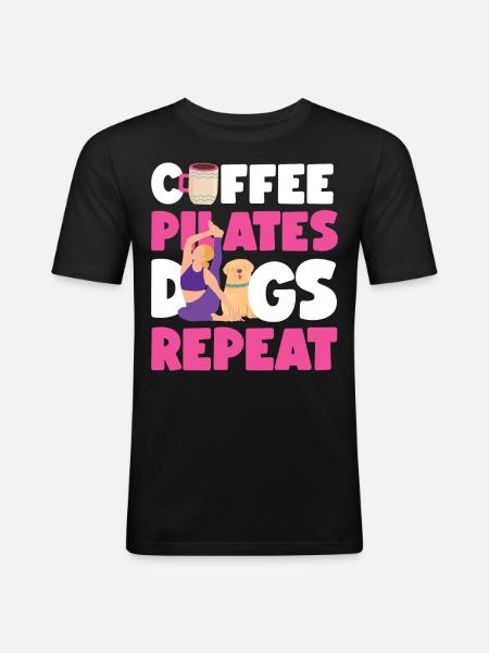 Pilates Instructor Teacher Coffee - Men's Slim Fit T-Shirt - black