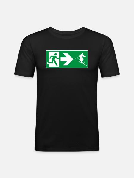 Emergency exit ski skier - Men's Slim Fit T-Shirt - black