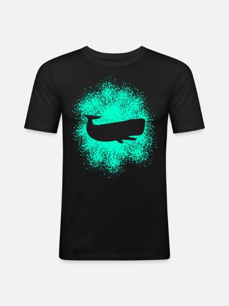 Sperm Whale Ocean Protector - Men's Slim Fit T-Shirt - black