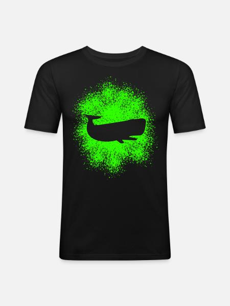 Sperm Whale Ocean Protector - Men's Slim Fit T-Shirt - black