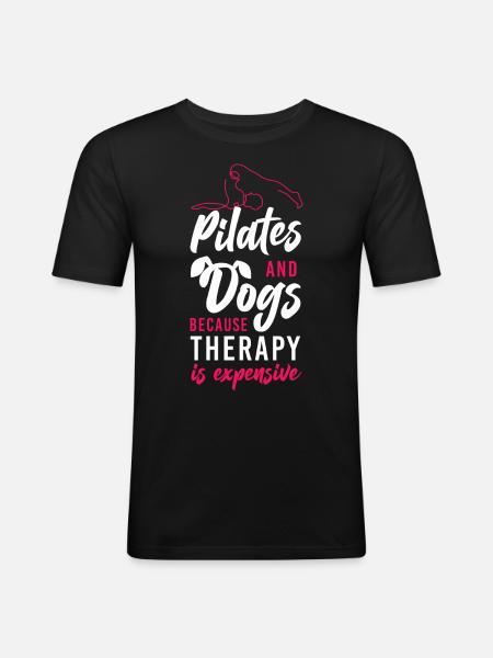 Pilates Instructor Teacher Dog - Men's Slim Fit T-Shirt - black