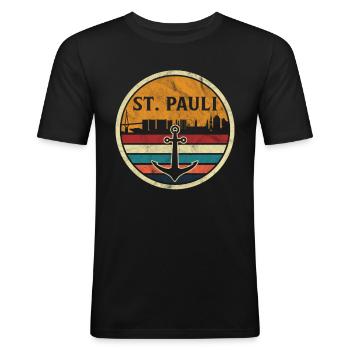 Hamburg Hanseatic City North German Low German - Men's Slim Fit T-Shirt - black - Front - Nik (191cm)