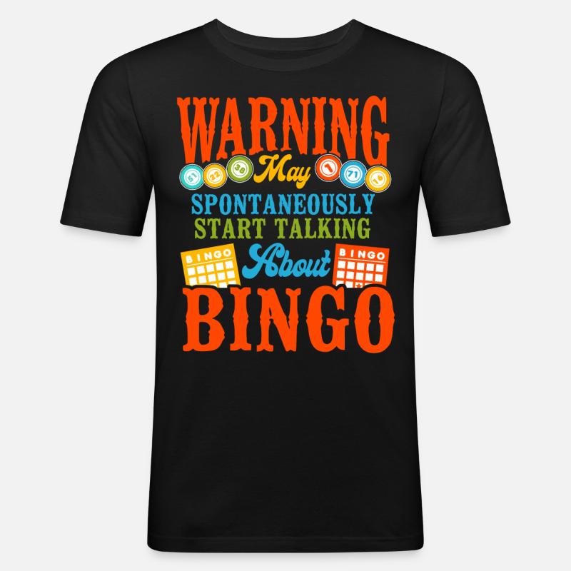 Bingo Player Warning May - Männer Slim Fit T-Shirt - Schwarz