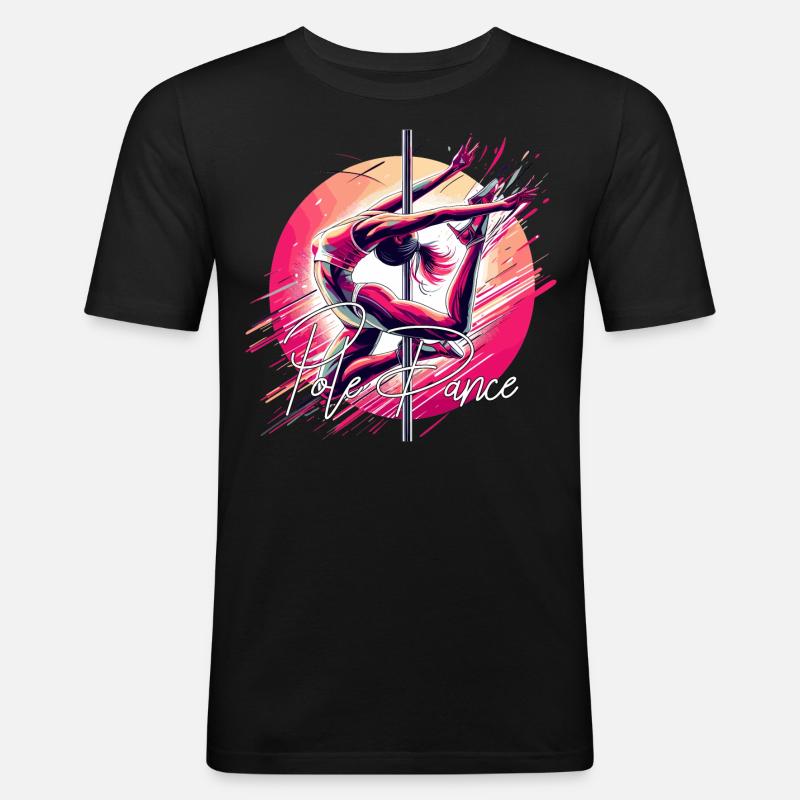 Pole Dance Dynamics pink gift - Men's Slim Fit T-Shirt - black