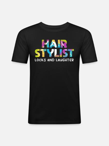 Coiffeur Coiffeur Coiffeur Coiffeur - T-shirt près du corps Homme - noir