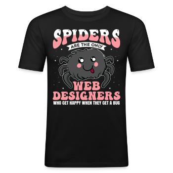 Tarentule Terrarium Amphibian Spider - T-shirt près du corps Homme - noir - Devant - Nik (191cm)
