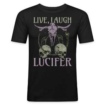 Live Love Luzifer Goth Festival Death Metal - Männer Slim Fit T-Shirt - Schwarz - Vorne - Nik (191cm)