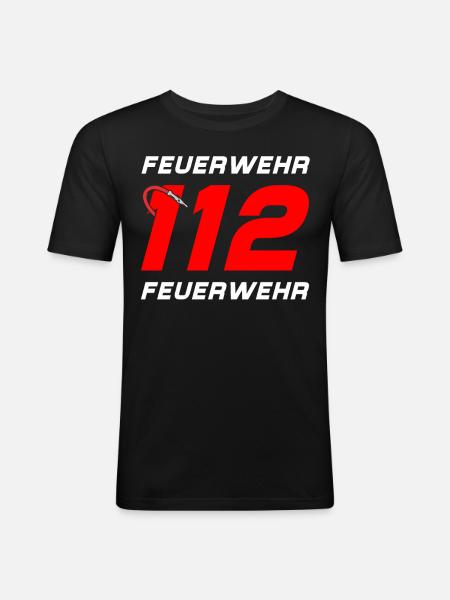 Firefighter Tshirt Firefighter Firefighter 112 - Men's Slim Fit T-Shirt - black