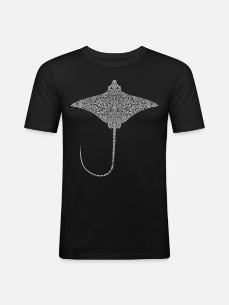 Ray – Flotteur élégant des mers - T-shirt près du corps Homme - noir