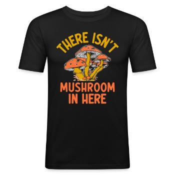 Il n’y a pas de champignon ici végétalien végétarien - T-shirt près du corps Homme - noir - Devant - Nik (191cm)