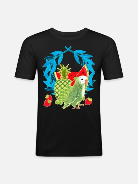 Fruit Foxes Fruit Summer Parrot - Men's Slim Fit T-Shirt - black