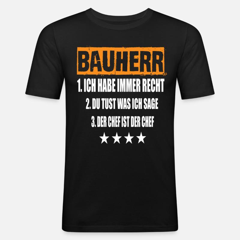Bauherr - Männer Slim Fit T-Shirt - Schwarz