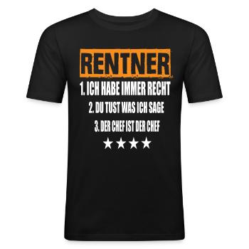 Rentner - Männer Slim Fit T-Shirt - Schwarz - Vorne - Nik (191cm)