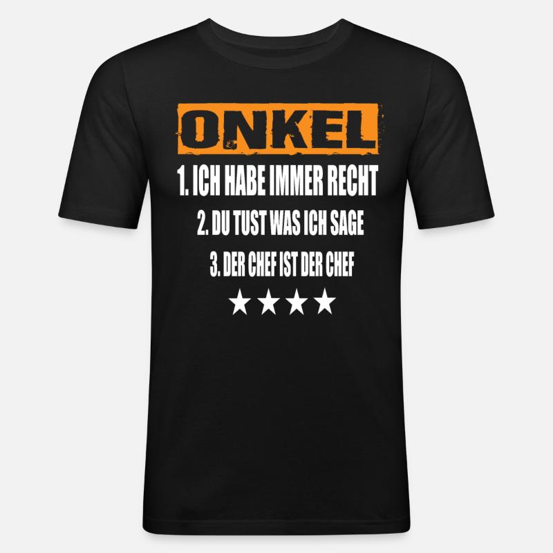 Onkel - Männer Slim Fit T-Shirt - Schwarz