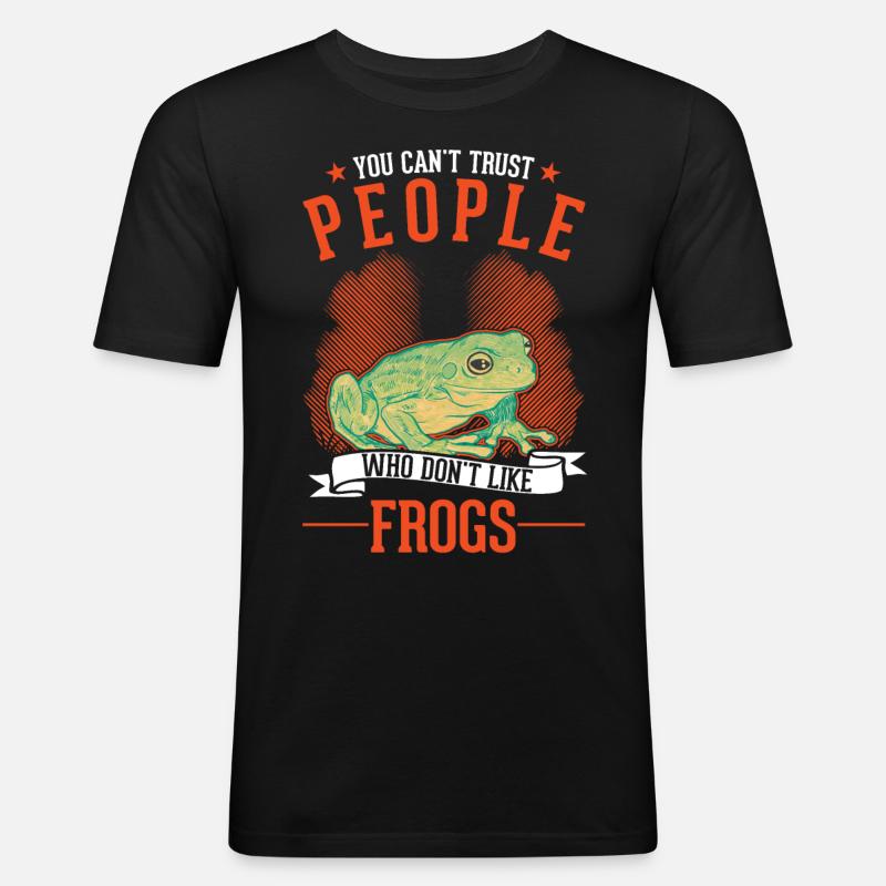 Frosch Geschenk Laubfrosch - Männer Slim Fit T-Shirt - Schwarz
