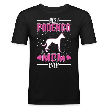 Best Podenco Mom Ever - Männer Slim Fit T-Shirt - Schwarz - Vorne - Nik (191cm)