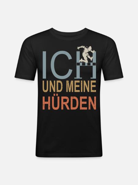 Hindernislauf Leichtathlet Hürdenläufer - Männer Slim Fit T-Shirt - Schwarz