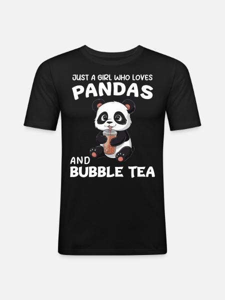 Panda Panda Bear Funny - Men's Slim Fit T-Shirt - black