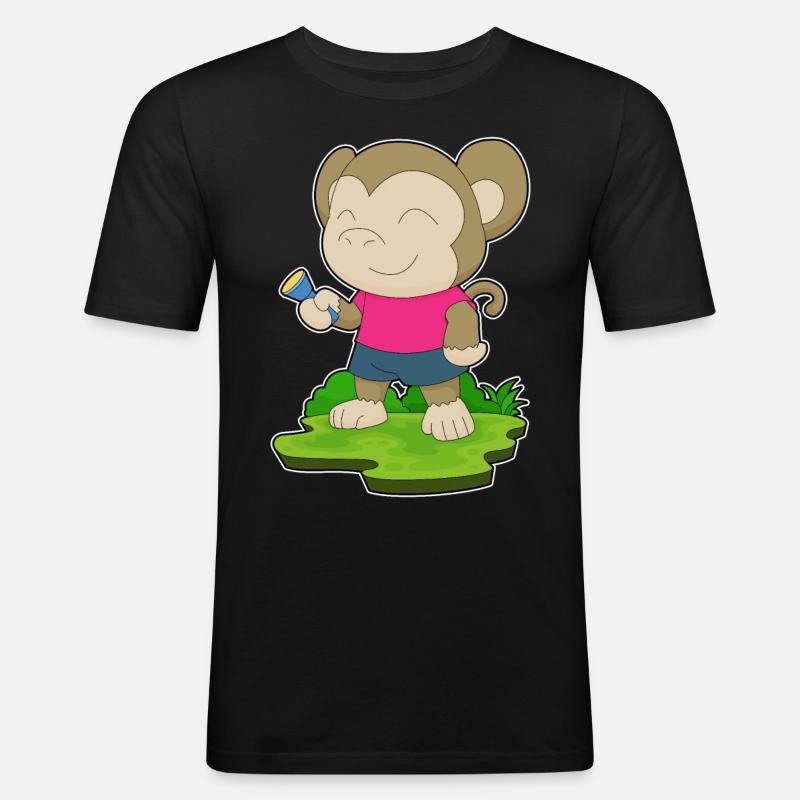 Monkey Flashlight - Men's Slim Fit T-Shirt - black