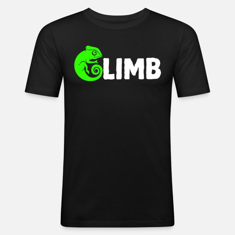 Bouldern, Klettern, Freiklettern Chameleon Boulder - Männer Slim Fit T-Shirt - Schwarz