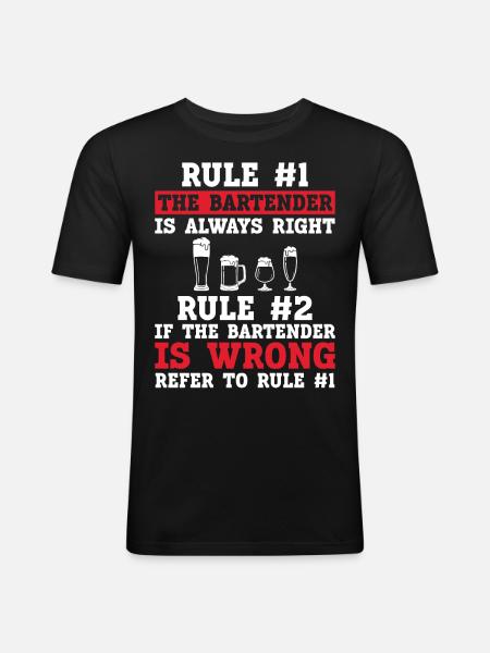 Bartender Mixologist Rule #1 The - Men's Slim Fit T-Shirt - black