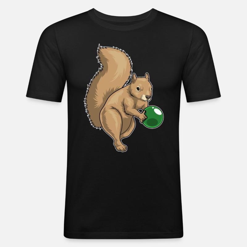 Boule de bowling Squirrel - T-shirt près du corps Homme - noir