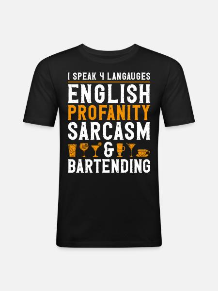 Bartender Mixologist I Speak 4 - Men's Slim Fit T-Shirt - black